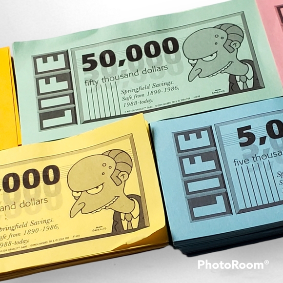 The Simpsons Game of Life 2004 - Replacement Money - Insurance - Game Cards - Picture 5 of 8